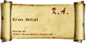 Kron Antal névjegykártya